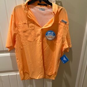 Columbia Men's Bright Orange Button Down Shirt